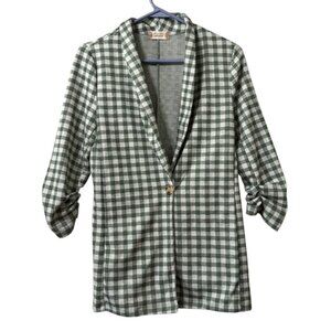 Altard State Green Checkered Blazer‎ Sz Small Classic Office Career Professional